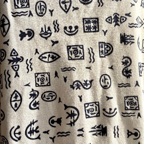 Vintage 80s Henley Marine Patterned Graphic Tee Unisex - Picture 3 of 5